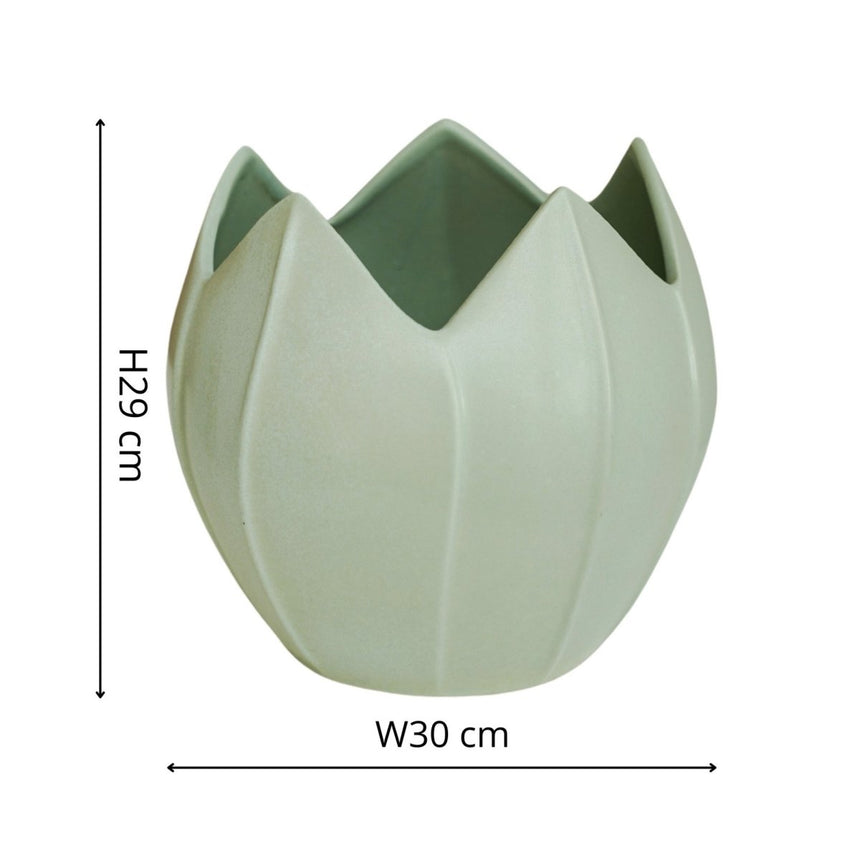 Large Whimsical Kew Gardens Ceramic Indoor Planter - Pistachio Green Luxury Home Decor Garden & Outdoor And Gifts