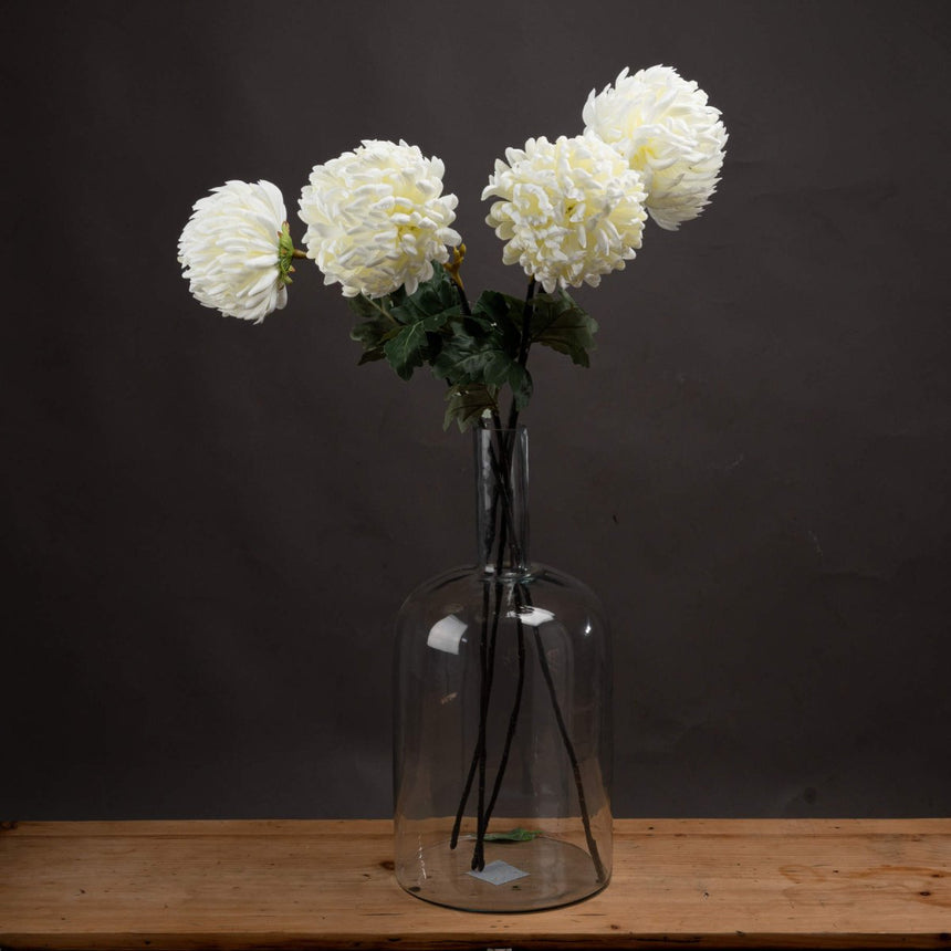 Large White Chrysanthemum - Best Artificial Flower Single Stem Luxury Home Decor Garden & Outdoor And Gifts