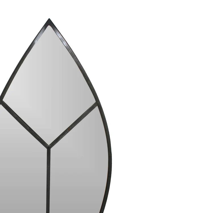 Leaf Arch Large Outdoor Garden Mirror Black - Metal, UV Stable, Contemporary Design Quality Home Decor Garden & Outdoor Living and Gifts