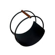 Leather Handle Round Log Holder H43cm W30.5cm Luxury Home Decor Garden & Outdoor And Gifts