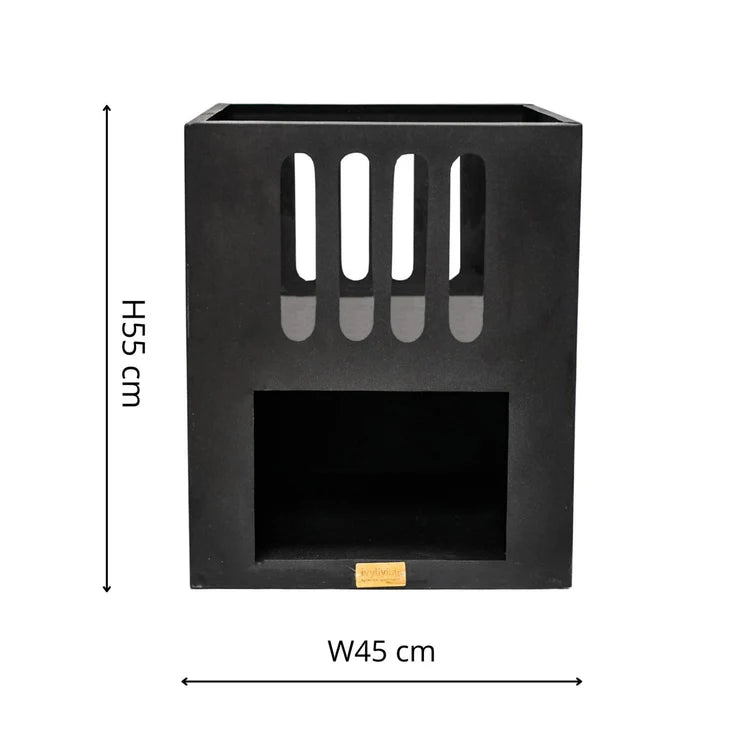 Libra Contemporary Fire Pit/Bowl Matt Black Steel - Frost Resistant UV Stable Quality Home Decor Garden & Outdoor Living and Gifts