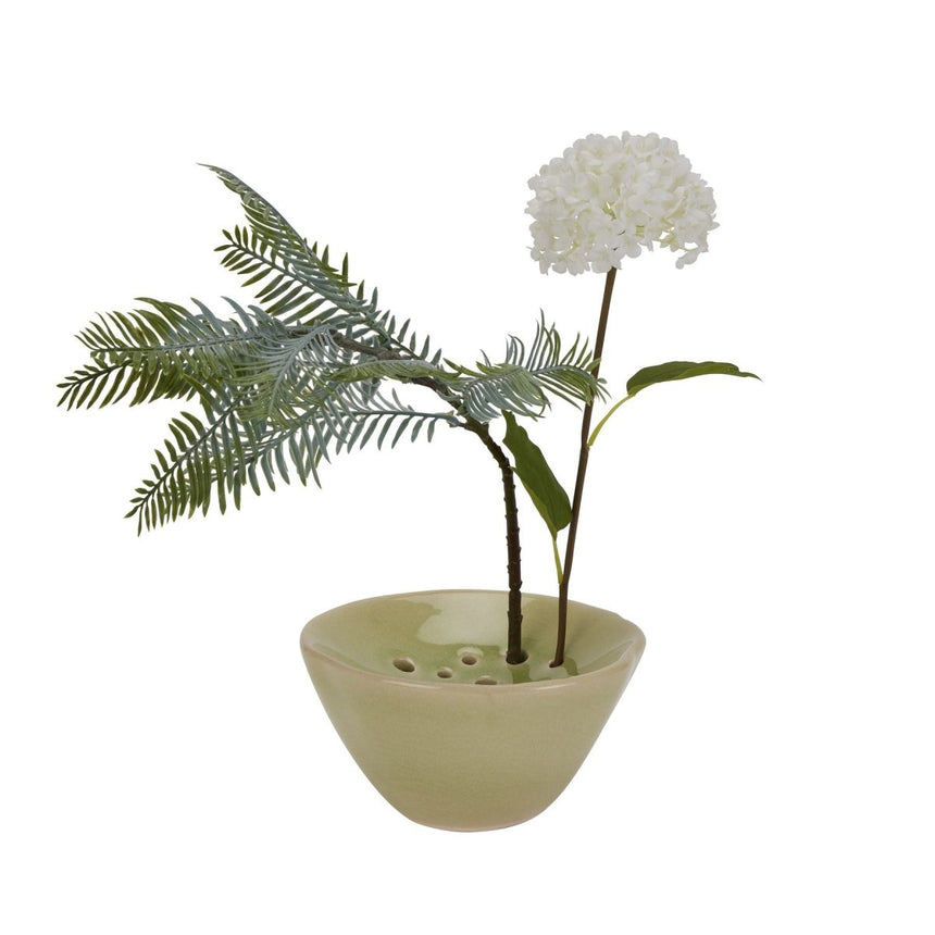 Light Green Ceramic Flower Frog - Decorative Ceramic Vases UK Luxury Home Decor Garden & Outdoor And Gifts