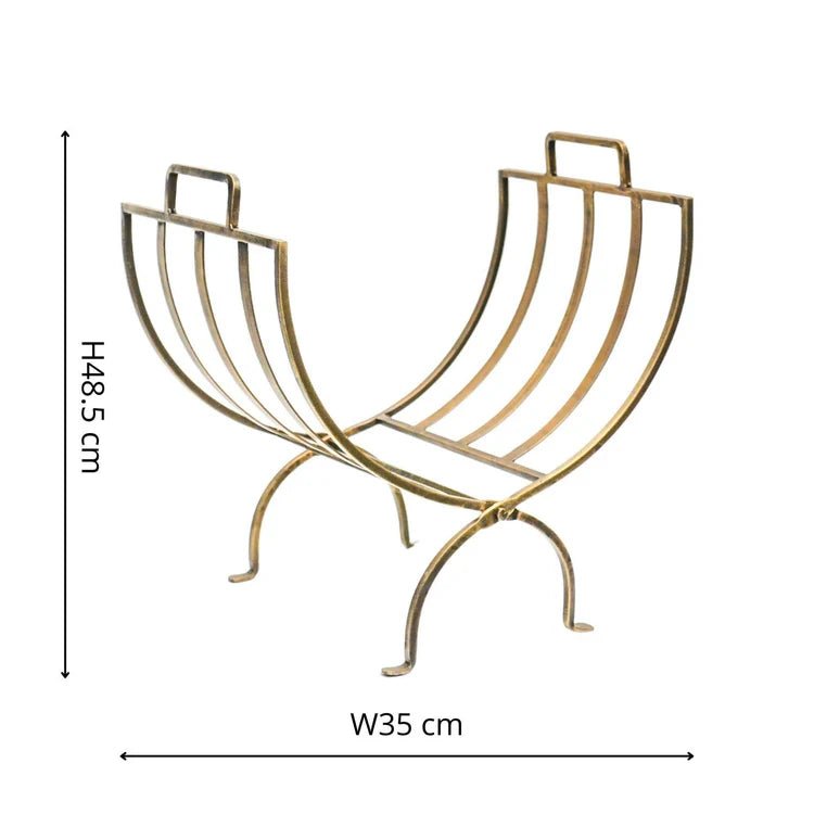 Linear Log Basket Brass H48.5Cm Luxury Home Decor Garden & Outdoor And Gifts