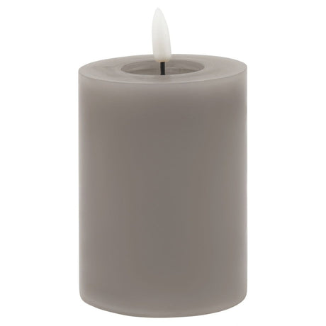 Luxe Collection Melt Effect 3x4 Grey LED Wax Candle - Fake Flameless Battery Candles Luxury Home Decor Garden & Outdoor And Gifts