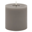 Luxe Collection Melt Effect 5x5 Grey LED Wax Candle - Fake Flameless Battery Candles Luxury Home Decor Garden & Outdoor And Gifts