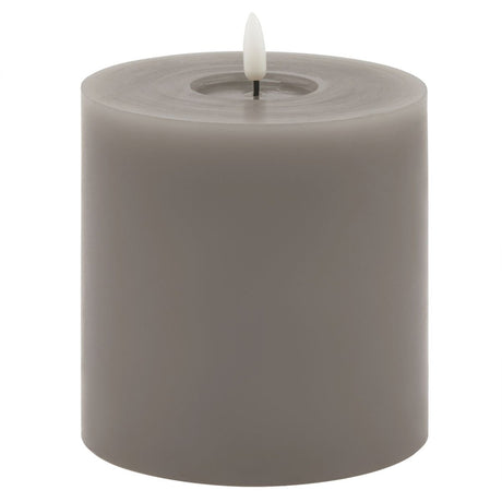 Luxe Collection Melt Effect 5x5 Grey LED Wax Candle - Fake Flameless Battery Candles Luxury Home Decor Garden & Outdoor And Gifts