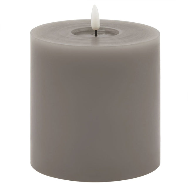 Luxe Collection Melt Effect 5x5 Grey LED Wax Candle - Fake Flameless Battery Candles Luxury Home Decor Garden & Outdoor And Gifts