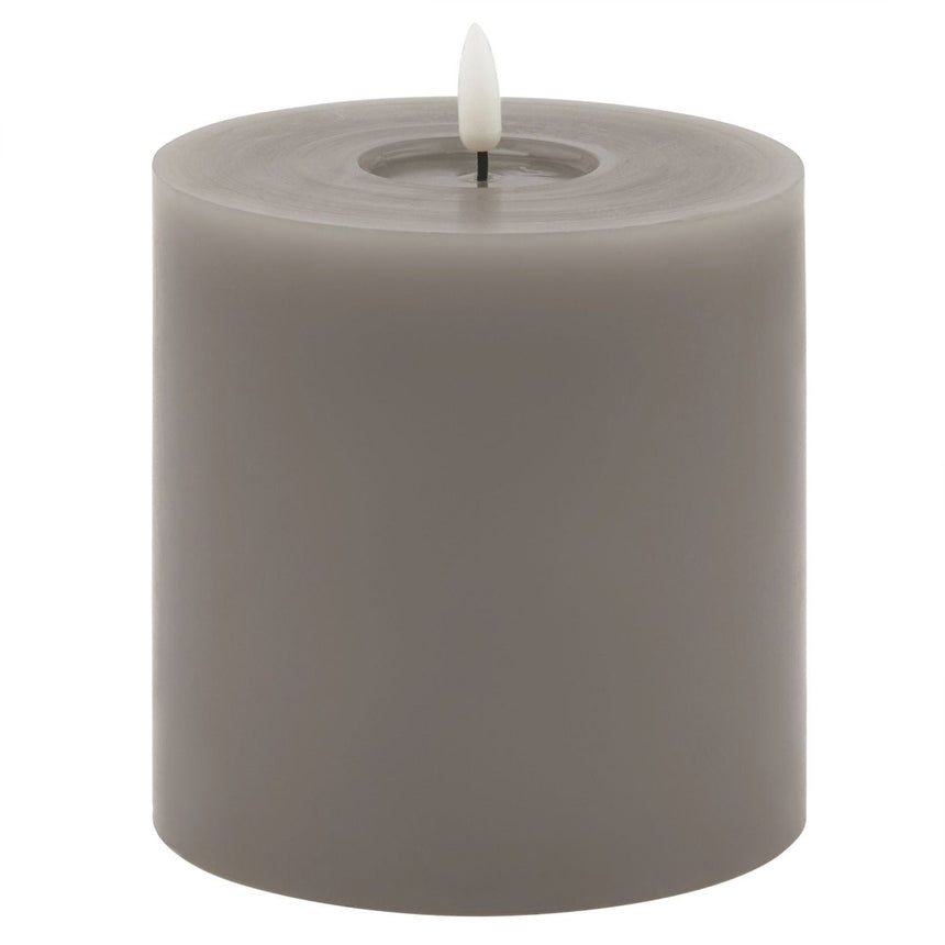 Luxe Collection Melt Effect 5x5 Grey LED Wax Candle - Fake Flameless Battery Candles Luxury Home Decor Garden & Outdoor And Gifts