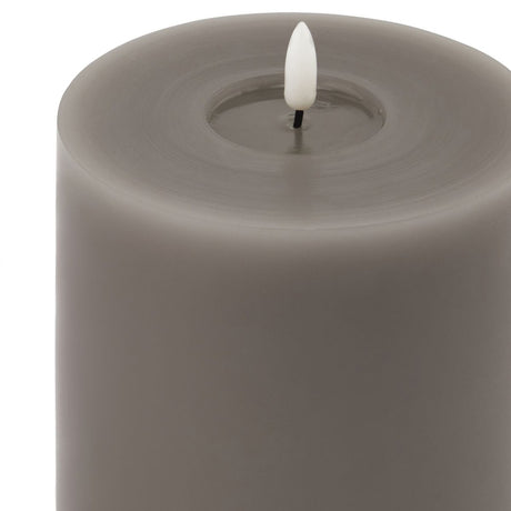 Luxe Collection Melt Effect 5x5 Grey LED Wax Candle - Fake Flameless Battery Candles Luxury Home Decor Garden & Outdoor And Gifts