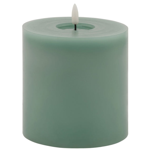Luxe Collection Melt Effect 5x5 Sage LED Wax Candle - Fake Flameless Battery Candles Luxury Home Decor Garden & Outdoor And Gifts