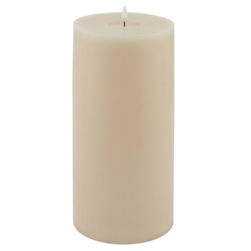 Luxe Collection Melt Effect 6x12 Taupe LED Wax Candle - Fake Flameless Battery Candles Luxury Home Decor Garden & Outdoor And Gifts