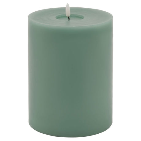 Luxe Collection Melt Effect 6x8 Sage LED Wax Candle - Fake Flameless Battery Candles Luxury Home Decor Garden & Outdoor And Gifts