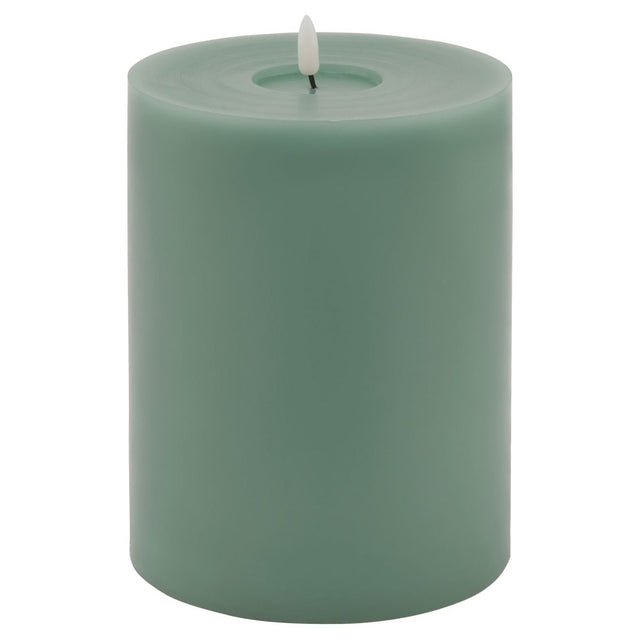 Luxe Collection Melt Effect 6x8 Sage LED Wax Candle - Fake Flameless Battery Candles Luxury Home Decor Garden & Outdoor And Gifts