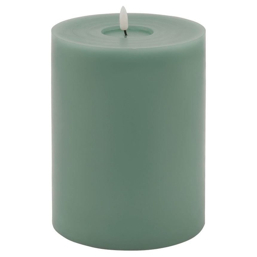 Luxe Collection Melt Effect 6x8 Sage LED Wax Candle - Fake Flameless Battery Candles Luxury Home Decor Garden & Outdoor And Gifts