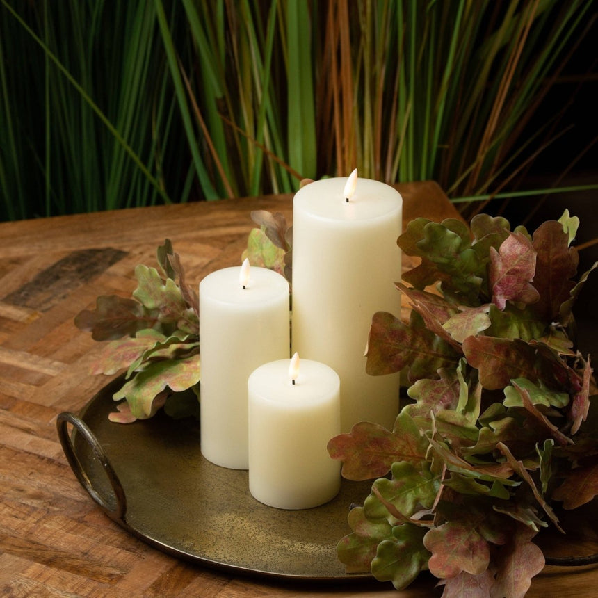 Luxe Collection Natural Glow 3.5 x 9 LED Cream Candle - Fake Flameless Battery Candles Luxury Home Decor Garden & Outdoor And Gifts