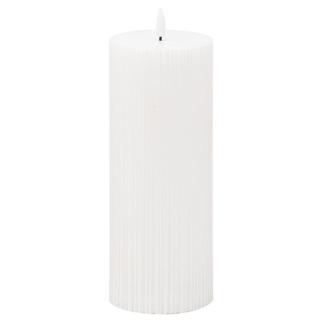 Luxe Collection Natural Glow 3.5x9 Texture Ribbed LED Candle - Fake Flameless Battery Candles Luxury Home Decor Garden & Outdoor And Gifts