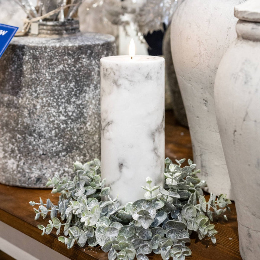 Luxe Collection Natural Glow 3x6 Marble Effect LED Candle - Fake Flameless Battery Candles Luxury Home Decor Garden & Outdoor And Gifts