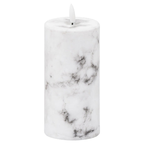Luxe Collection Natural Glow 3x6 Marble Effect LED Candle - Fake Flameless Battery Candles Luxury Home Decor Garden & Outdoor And Gifts