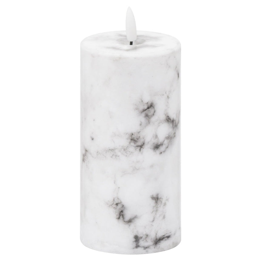 Luxe Collection Natural Glow 3x6 Marble Effect LED Candle - Fake Flameless Battery Candles Luxury Home Decor Garden & Outdoor And Gifts