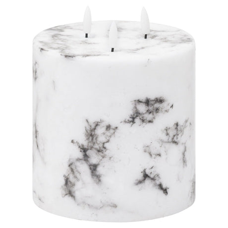 Luxe Collection Natural Glow 6x6 Marble Effect LED Candle - Fake Flameless Battery Candles Luxury Home Decor Garden & Outdoor And Gifts