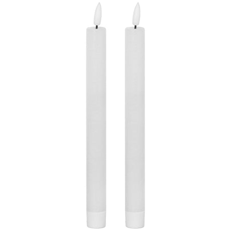 Luxe Collection Natural Glow S/ 2 White LED Dinner Candles - Fake Flameless Battery Candles Luxury Home Decor Garden & Outdoor And Gifts
