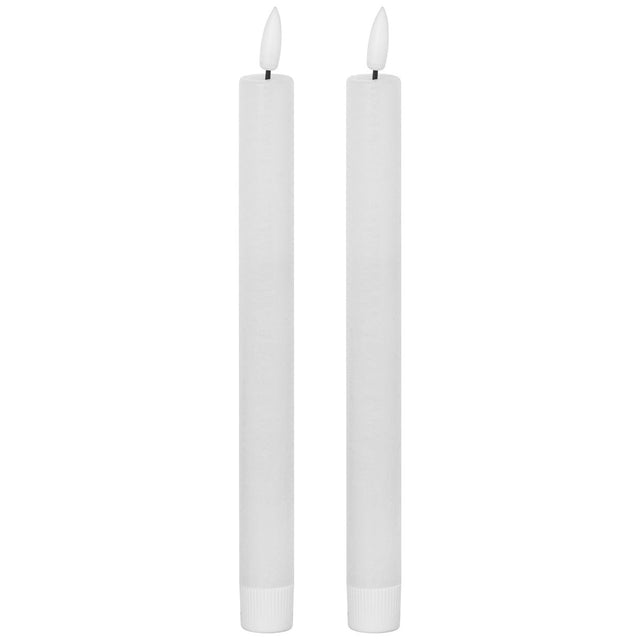 Luxe Collection Natural Glow S/ 2 White LED Dinner Candles - Fake Flameless Battery Candles Luxury Home Decor Garden & Outdoor And Gifts