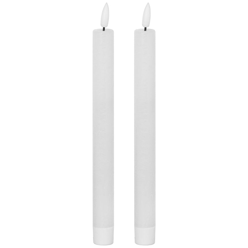 Luxe Collection Natural Glow S/ 2 White LED Dinner Candles - Fake Flameless Battery Candles Luxury Home Decor Garden & Outdoor And Gifts