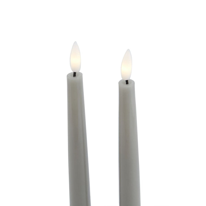 Luxe Collection S/2 Grey LED Wax Dinner Candles - Fake Flameless Battery Candles Luxury Home Decor Garden & Outdoor And Gifts