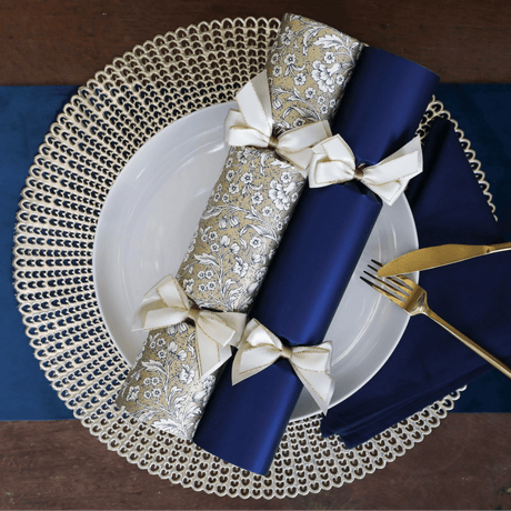 Luxury Blue & Gold Christmas Crackers – 13in Set of 6 | Decor Sanctuary Quality Home Decor Garden & Outdoor Living and Gifts