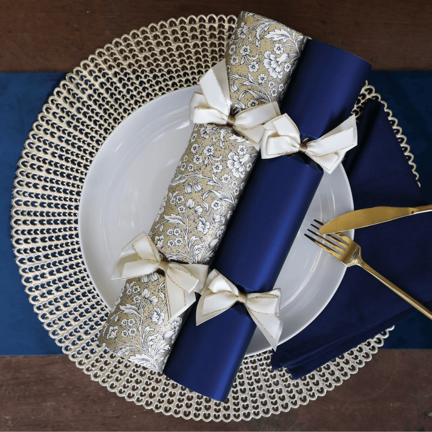 Luxury Blue & Gold Christmas Crackers β 13in Set of 6 | Decor Sanctuary Quality Home Decor Garden & Outdoor Living and Gifts