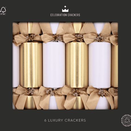 Luxury Gold Eco Christmas Crackers – FSC Mix 13in Set of 6 | Decor Sanctuary Quality Home Decor Garden & Outdoor Living and Gifts
