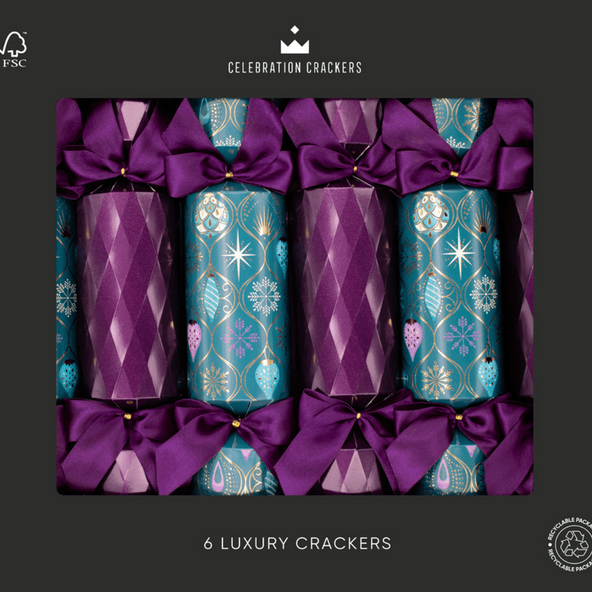 Luxury Purple Eco Christmas Crackers β FSC Mix 13in Set of 6 | Decor Sanctuary Quality Home Decor Garden & Outdoor Living and Gifts