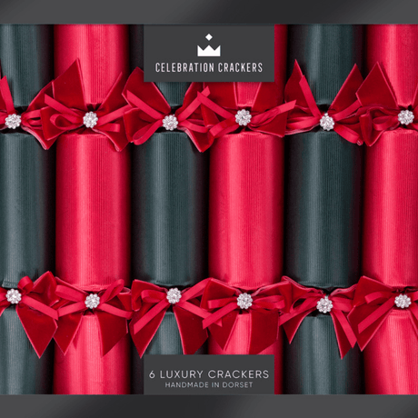 Luxury Red & Green Handcrafted Christmas Crackers – 13in Set of 6 | Decor Sanctuary Quality Home Decor Garden & Outdoor Living and Gifts