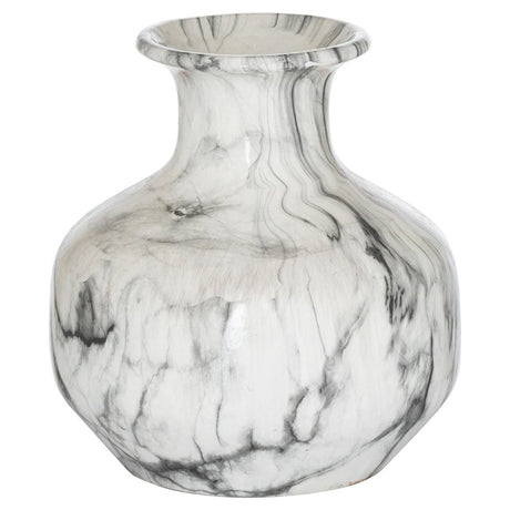 Marble Finish Squat Ceramic Vase - Marble Ceramic Vases UK Luxury Home Decor Garden & Outdoor And Gifts