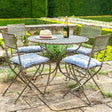 Marlborough Garden Furniture Bistro Set - 4 Seater Antique Blue Rust Finish - Easy Storage Quality Home Decor Garden & Outdoor Living and Gifts