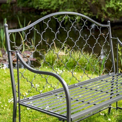 Marrakech Garden Bench - Umbra Grey - Mediterranean Style Quality Home Decor Garden & Outdoor Living and Gifts