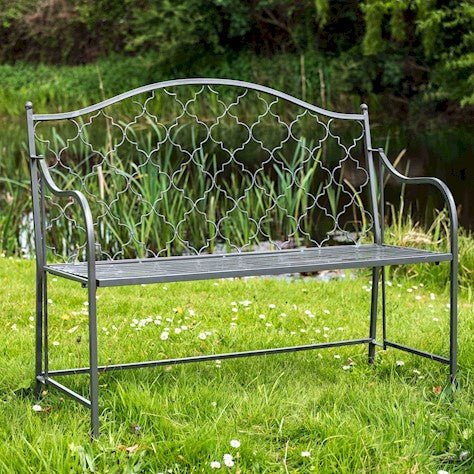 Marrakech Garden Bench - Umbra Grey - Mediterranean Style Quality Home Decor Garden & Outdoor Living and Gifts