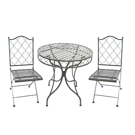 Marrakech Garden Furniture Bistro Set - 2 Seater Umber Grey - Mediterranean Style Quality Home Decor Garden & Outdoor Living and Gifts