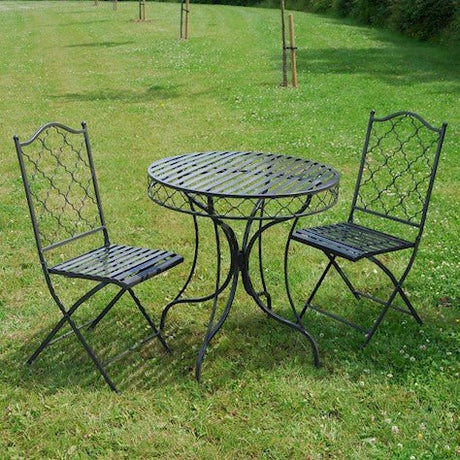 Marrakech Garden Furniture Bistro Set - 2 Seater Umber Grey - Mediterranean Style Quality Home Decor Garden & Outdoor Living and Gifts