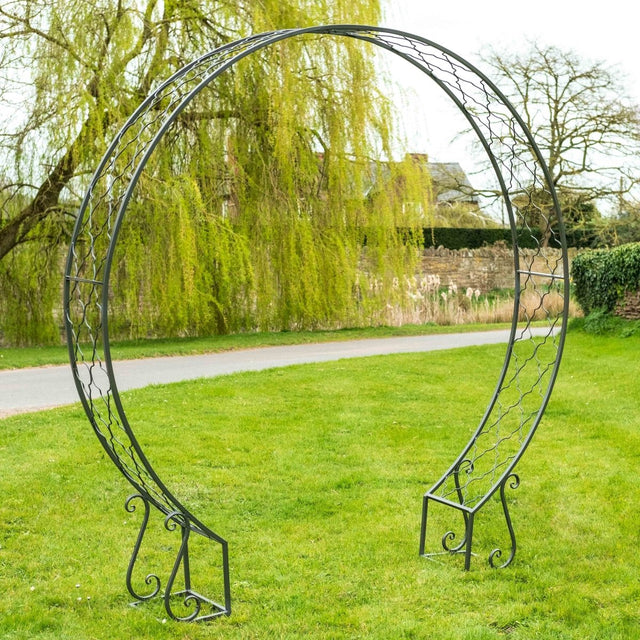 Marrakech Garden Ornamental Moon Gate - Charcoal - Mediterranean Style Quality Home Decor Garden & Outdoor Living and Gifts