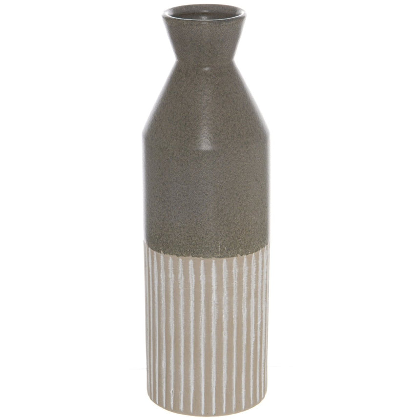 Mason Collection Grey Ceramic Ellipse Tall Vase - Decorative Ceramic Vases UK Luxury Home Decor Garden & Outdoor And Gifts