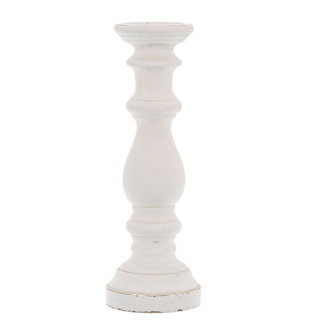 Matt White Large Ceramic Column Candle Holder - Designer Luxury Candle Holders Luxury Home Decor Garden & Outdoor And Gifts
