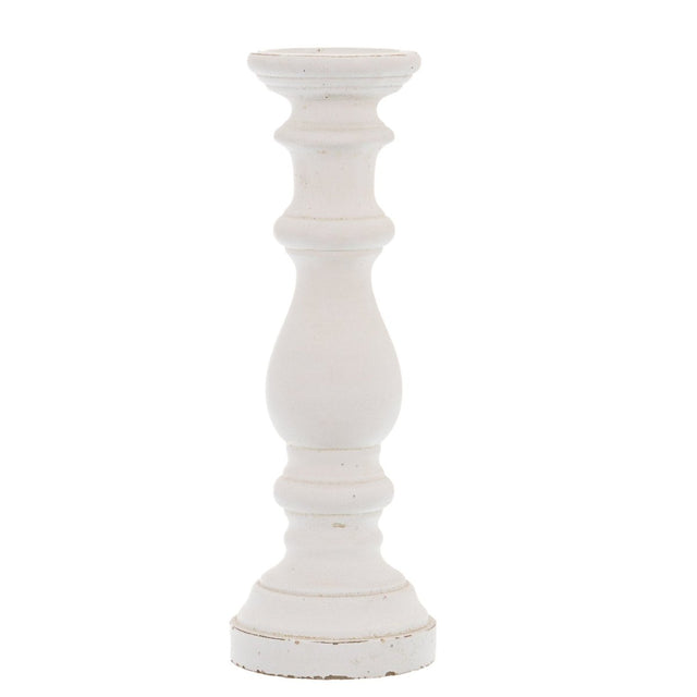 Matt White Large Ceramic Column Candle Holder - Designer Luxury Candle Holders Luxury Home Decor Garden & Outdoor And Gifts