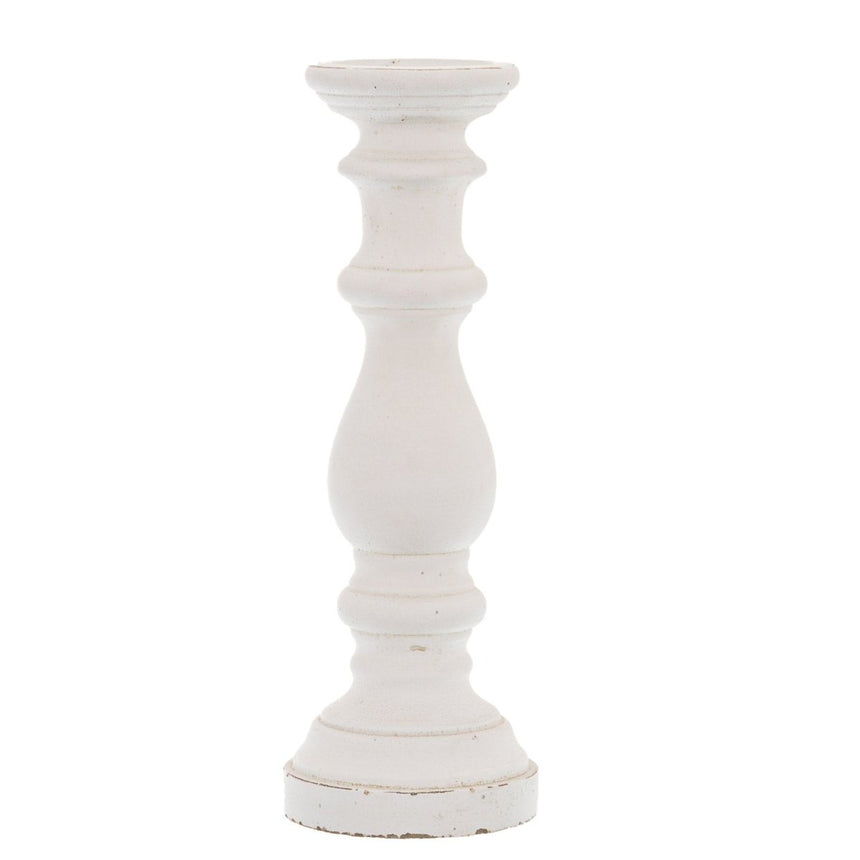 Matt White Large Ceramic Column Candle Holder - Designer Luxury Candle Holders Luxury Home Decor Garden & Outdoor And Gifts