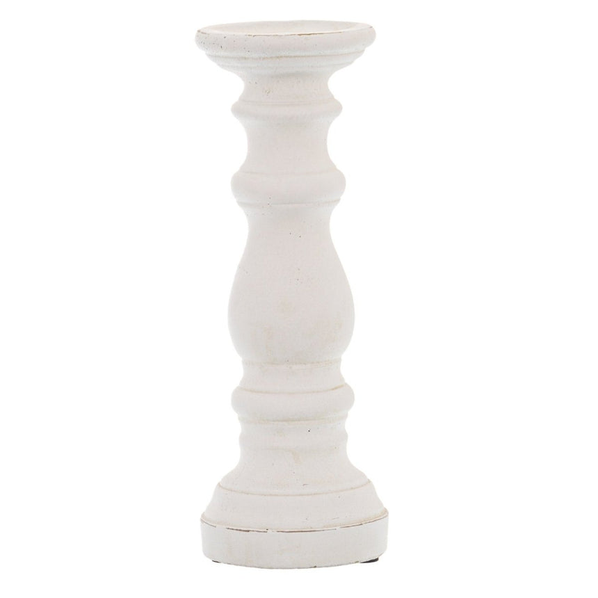 Matt White Small Ceramic Column Candle Holder Luxury Home Decor Garden & Outdoor And Gifts
