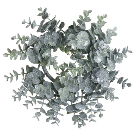 Medium 28cm Artificial Frosted Eucalyptus Candle Wreath Luxury Home Decor Garden & Outdoor And Gifts
