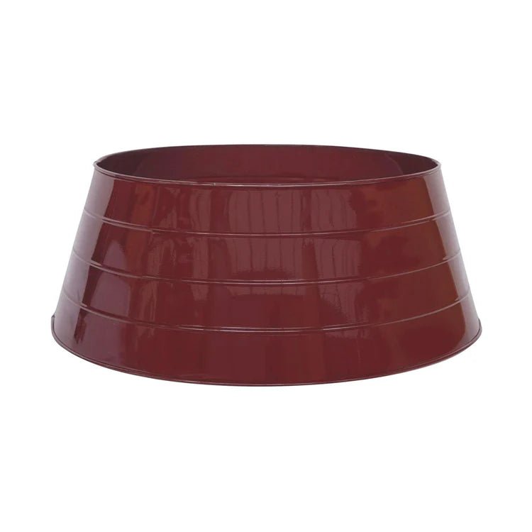 Metal Christmas Tree Skirt Rich Burgundy Quality Home Decor Garden & Outdoor Living and Gifts