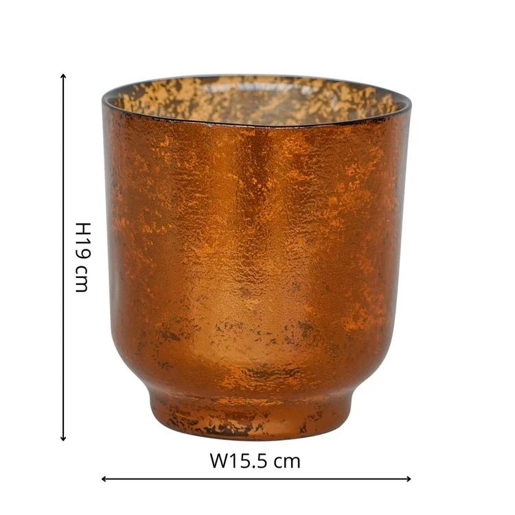 Metallic Copper Glass Holder Quality Home Decor Garden & Outdoor Living and Gifts