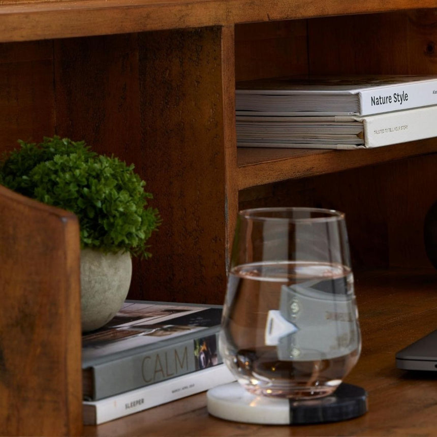 Miniature Hebe Veronica In Stone Effect Pot - Artificial Potted Plants Luxury Home Decor Garden & Outdoor And Gifts