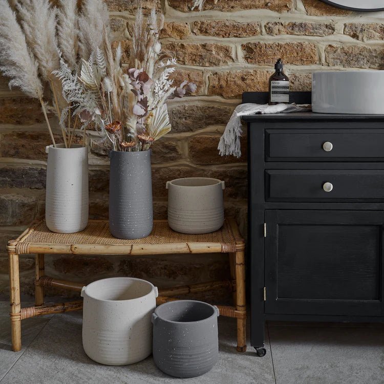 Minimalist Stone Grey Large Indoor Planter Luxury Home Decor Garden & Outdoor And Gifts